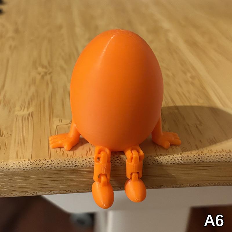 

Articulated Bunny Egg Figurine Easter Decoration Movable Leg Joint Egg Statue Home Office Desktop Ornament And Gift A6
