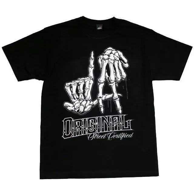 2025 American Street Classic LA Hand Gestures West Coast Rap HipHop Plus-size DJ Round Neck Short-sleeved T-shirt