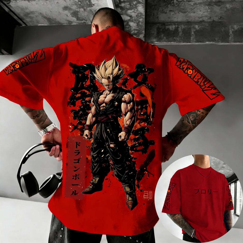 2026 Summer New Arrivals Dragon Ball Collaboration TShirt 100 Cotton Kids Tees Outdoor Training and Fitness Mens Sportswear