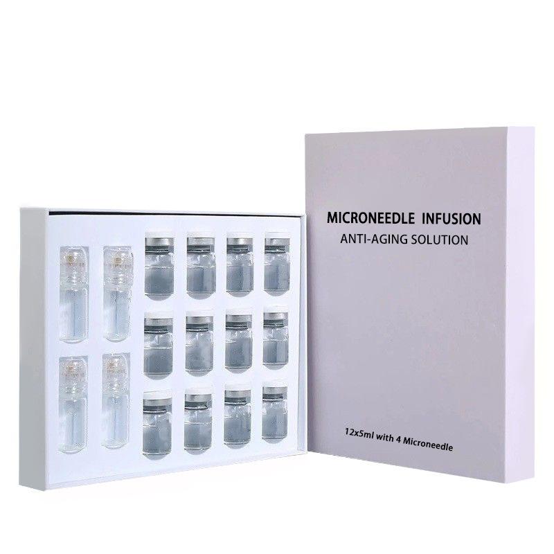Kit de Sérum Microneedling, Sérum Facial pour Hydratation, Anti-Rides, Raffermissement, Éclaircissement & Réduction des Fines Lignes, Réparation de la Peau