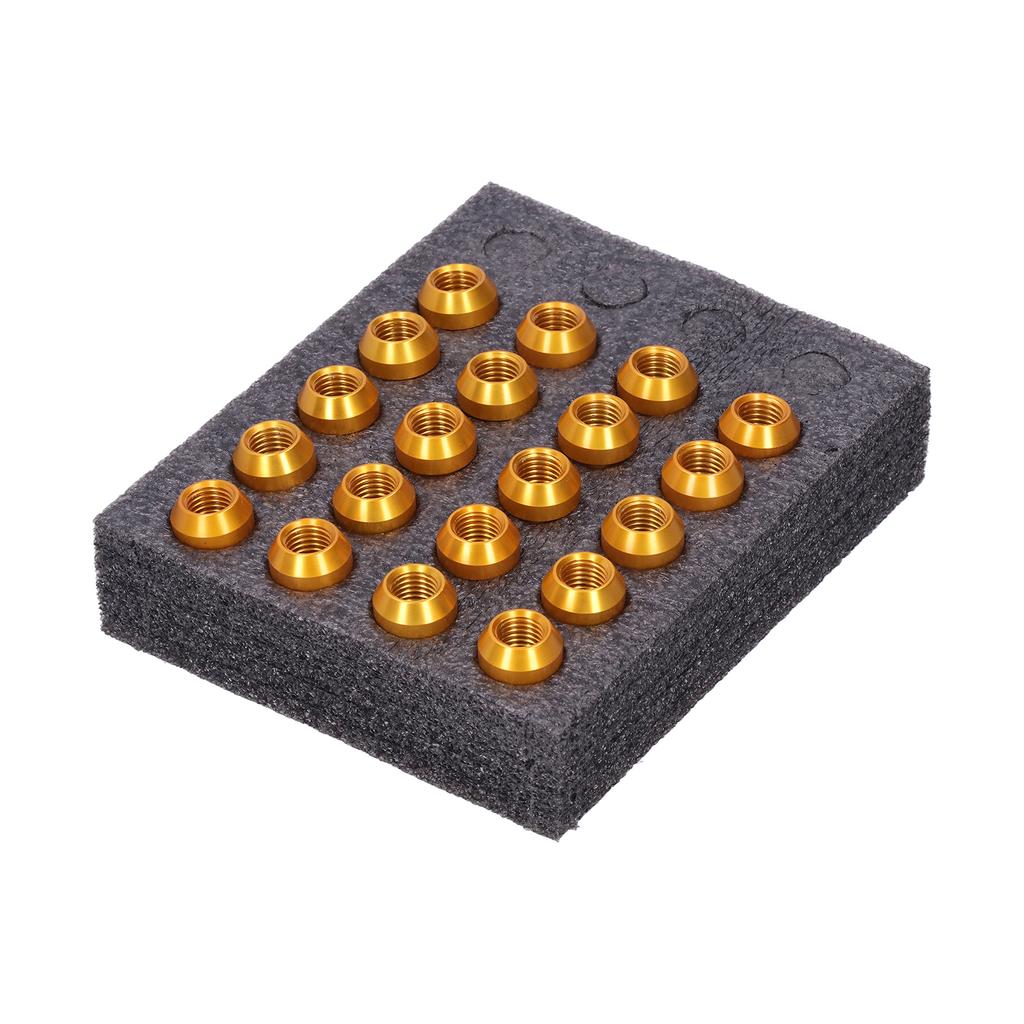 20pcs Wheel Lug Nuts M12x1.5 Thread 1.3in Height 7075 T6 Aluminum Locking Lug NutsGold