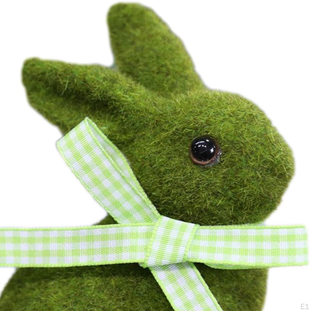 Jolie Statue de Pâques Figurine Lapin Sculpture Animale en Résine Artisanat pour Étagère Table de Fête