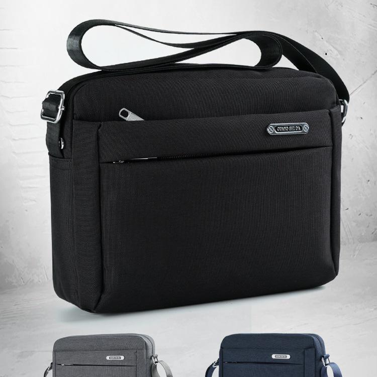 Men's Waterproof Oxford Cloth Crossbody Bag - Fashionable Business Shoulder Bag with Charging Feature