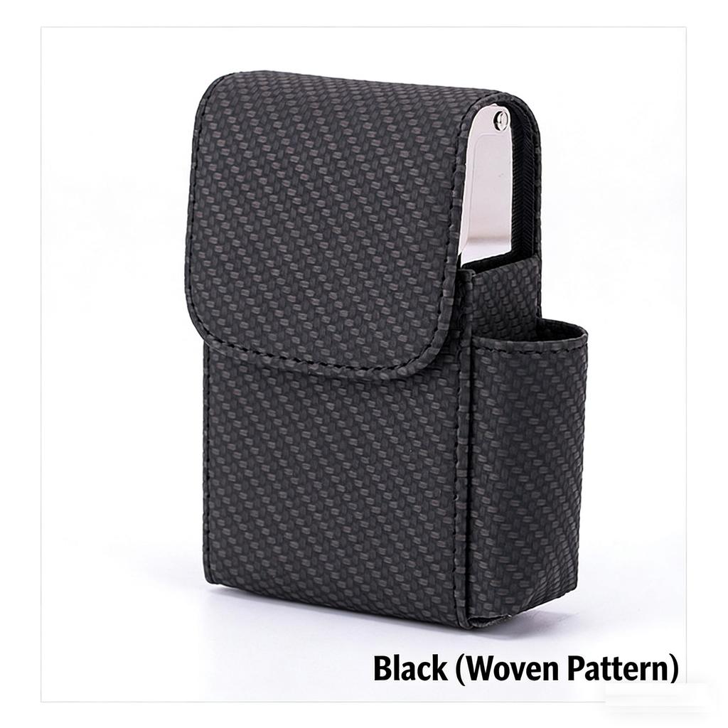 Portable PU Leather Cigarette Case Cover Gas Lighter Holder Box Waist Pocket Pack Belt Bag Smoking Accessories Gadgets for Men