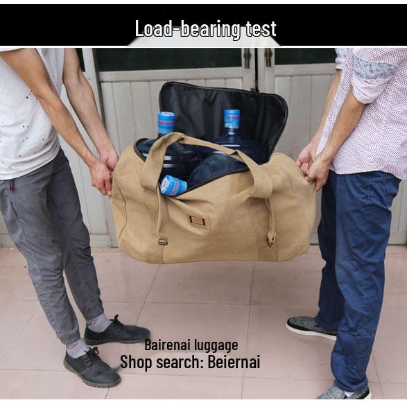 Stor Kanvas Resväska för Män & Kvinnor: Perfekt för resor, flytt, packning eller graviditetsbehov