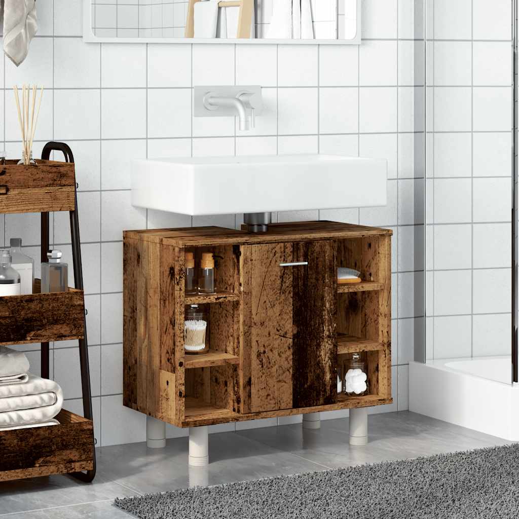 Bathroom Cabinet with Rustic Wood Look 60 x 32 x 53.5 cm Particleboard