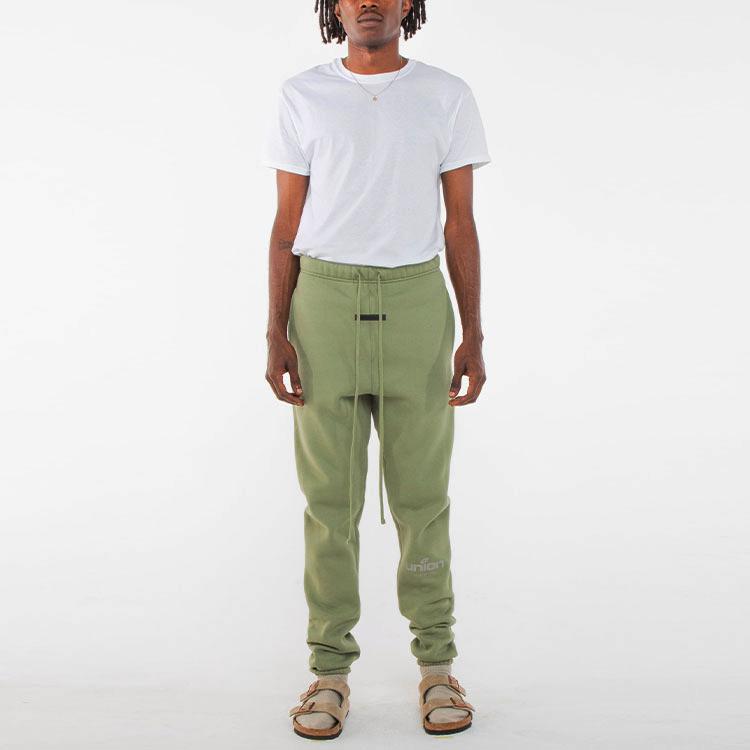 Fear of God Essentials X Union LA Vintage Sweatpants With Embossed Logo FW21 Unisex Bottoms Green FOG-FW21-089