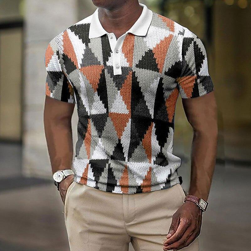 

мужская футболка поло с коротким рукавом, топы с 3D-принтом, модные, из полиэстера, дышащие, удобные, футболки поло 4XL