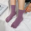 Split Toe Cotton Candy Color Female Two Finger Socks Hosiery Middle Tube Socks Two Toe Socks