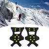 1pair 10 Spikes Ice Snow Grips Anti Slip Ice Traction Clts Walk Traction Clts for Shoes Boots Walking Hiking Climbing