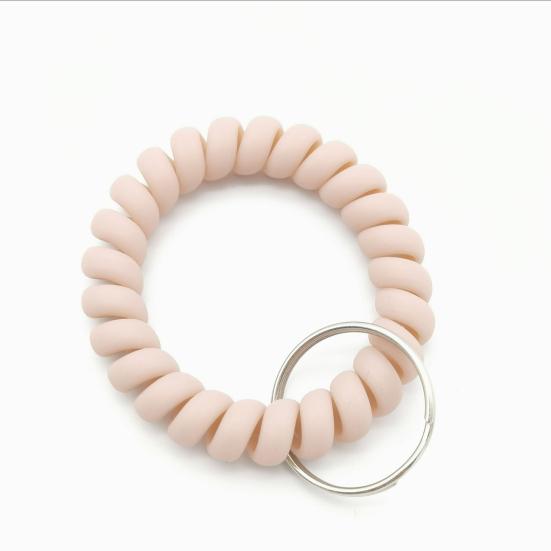 5 Stück Armband-Schlüsselanhänger Umweltfreundlicher Dehnbarer Kunststoff Flexibles Spiral-Handgelenkband für Kinder