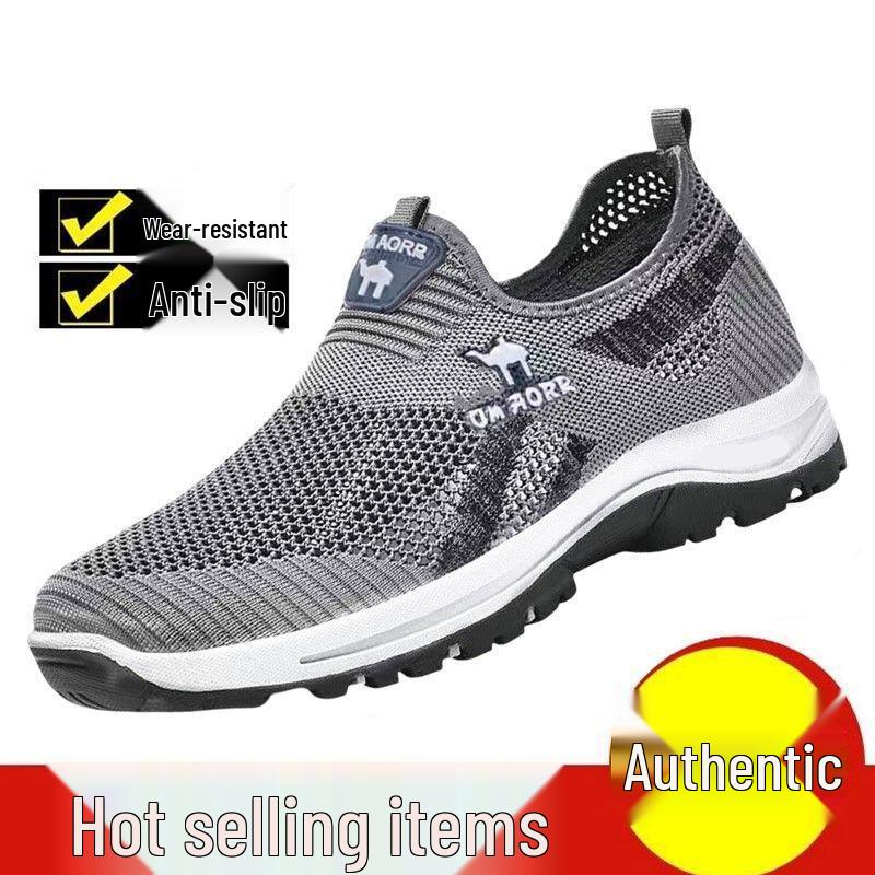 Men's Breathable Mesh Slip-On Running & Hiking Shoes - Summer Lightweight Design