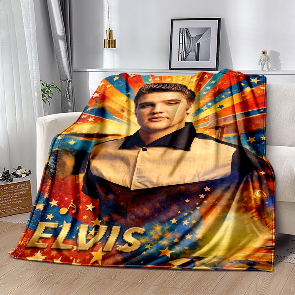 Elvis Presley Guitar Icon Blanket Soft Warm Cozy Suitable for Seaside Picnics Bedding Four Seasons Multipurpose Digital Print