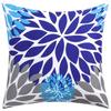 Blue Floral Printed Cushion Cover 45x45cm Modern Sofa Car Decorative Throw Pillow Covers Office Waist Cushion Pillowcase
