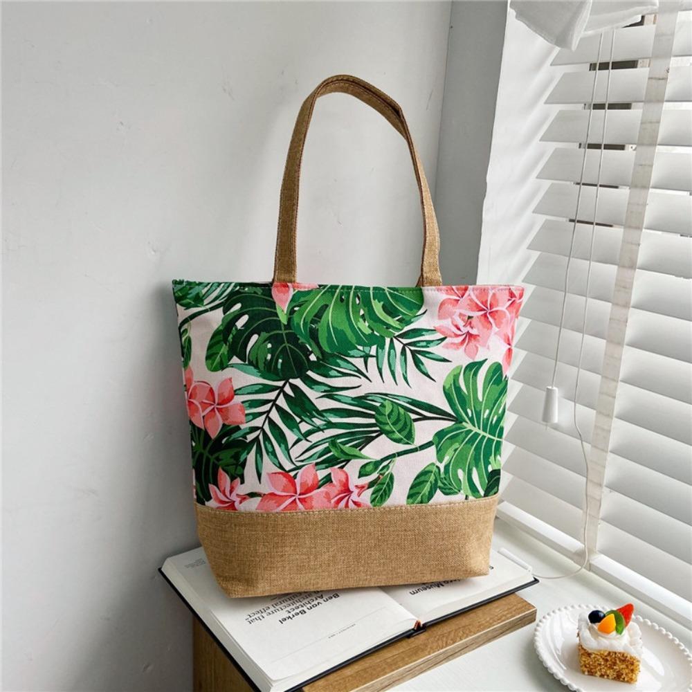 Simple Design Canvas Cross Body Bag Large Capacity Durable Shoulder Bag Stylish Beach Bag Casual Use