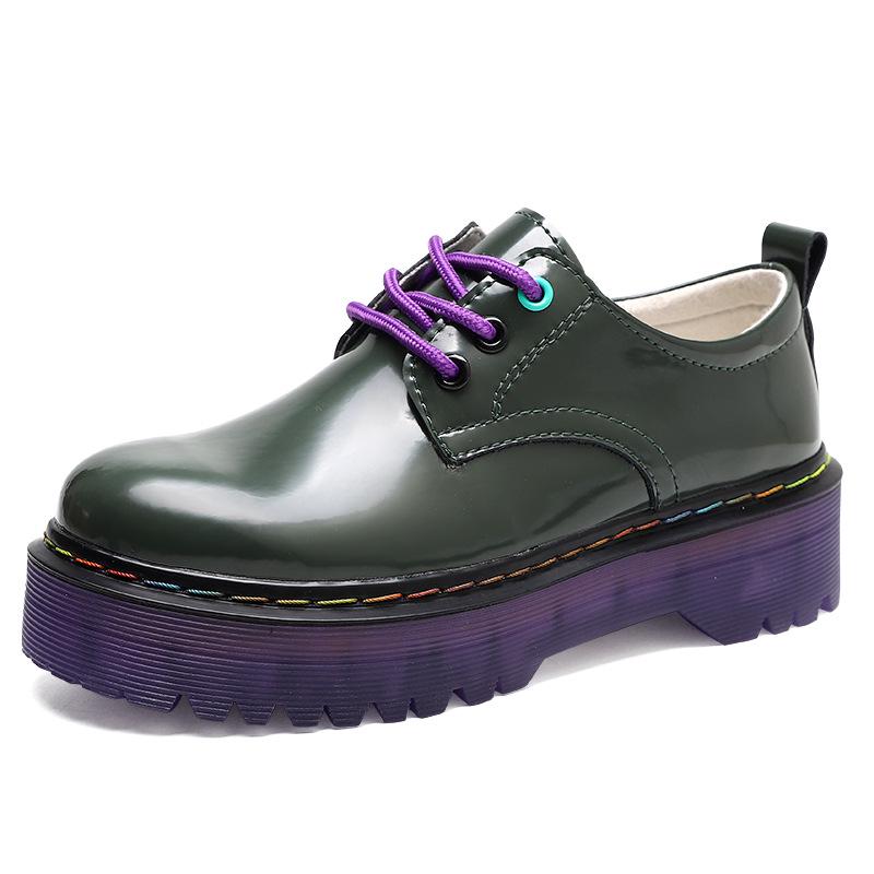 Women's Retro Thick-Soled Leather Loafers - Height-Increasing, Non-Slip, Low-Top, Casual Martin Boots