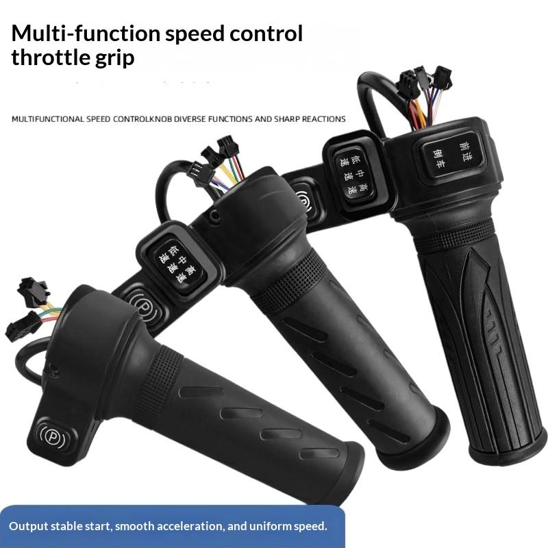 1 Pieza Accesorios para Triciclo de Bicicleta Eléctrica Manillar Acelerador Universal para Bicicleta Eléctrica con Regulador de 3 Velocidades y Marcha Atrás