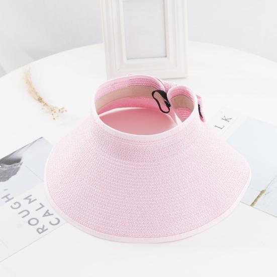 Protetor solar na moda da cor sólida da corda elástica do chapéu de pouco peso da praia
