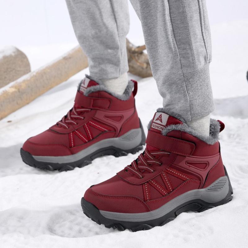 Plush Cotton Shoes Men Women Warm Winter Walking Shoes Anti-slip Outdoor Sneakers for Hiking Trekking Wear-resistant Shoes