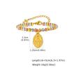 New Fashion Classic Gold Plated Virgin Mary Pendant Bracelets,Stainless Steel Watermelon Beads Rosary Bracelet for Women