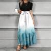 Women's Floral Print High Waist Fashionable And Elegant Dress