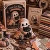 Dekoratives Geister-Nähmuster Halloween Patchwork-Set, Niedliches Puppen-DIY-Set mit vorgeschnittenen gemütlichen Herbst-Kunstprojektstoffen, Herbstferien