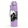 1PC Fight The Haze Slogan Print 750ml Color Plastic Sports Water Bottle Leakproof Flip Straw Lid Suitable for Sports Office Home Use