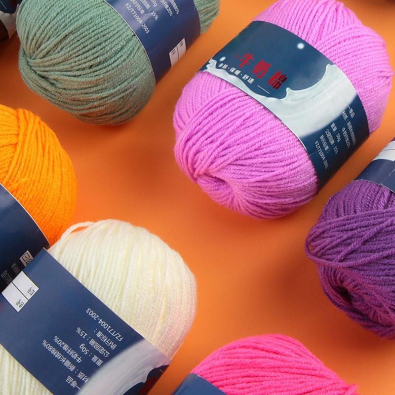 DIY Knitting Yarn Cotton Yarn Cream Hand Washable Knitted Yarn Easy To Store