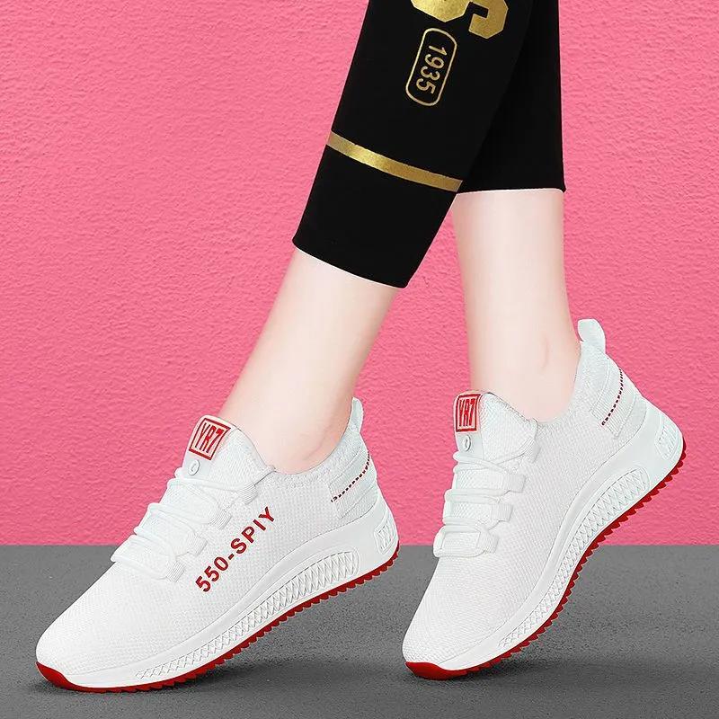 Mesh Sports Shoes Spring and Summer Women's Shoes Korean Version of Running White Shoes Breathable Mesh Shoes Light and Comfortable