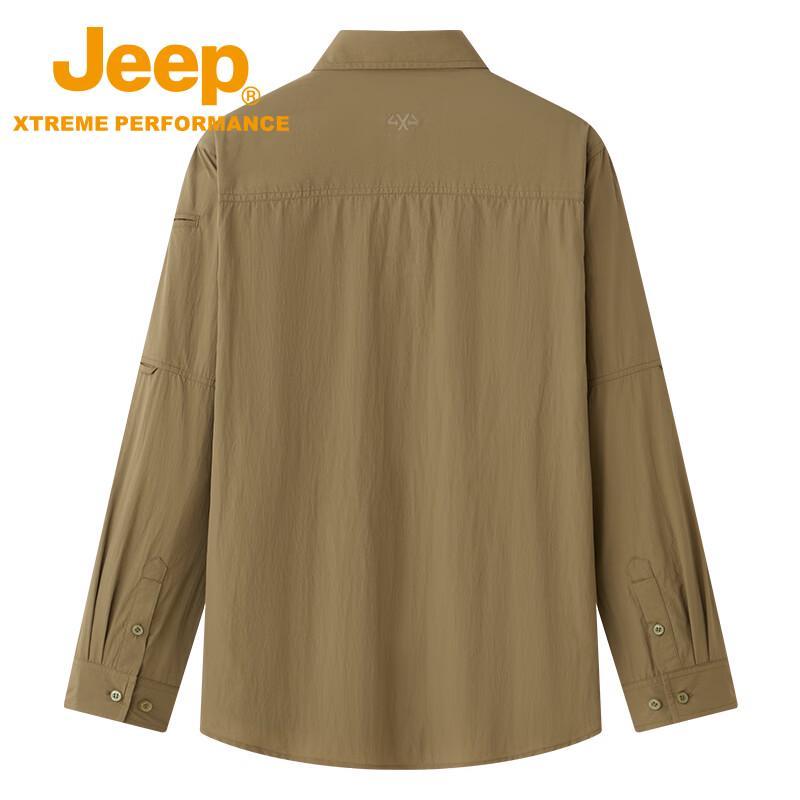 Jeep Men's Ice Silk Waterproof Outdoor Long-Sleeve Shirt