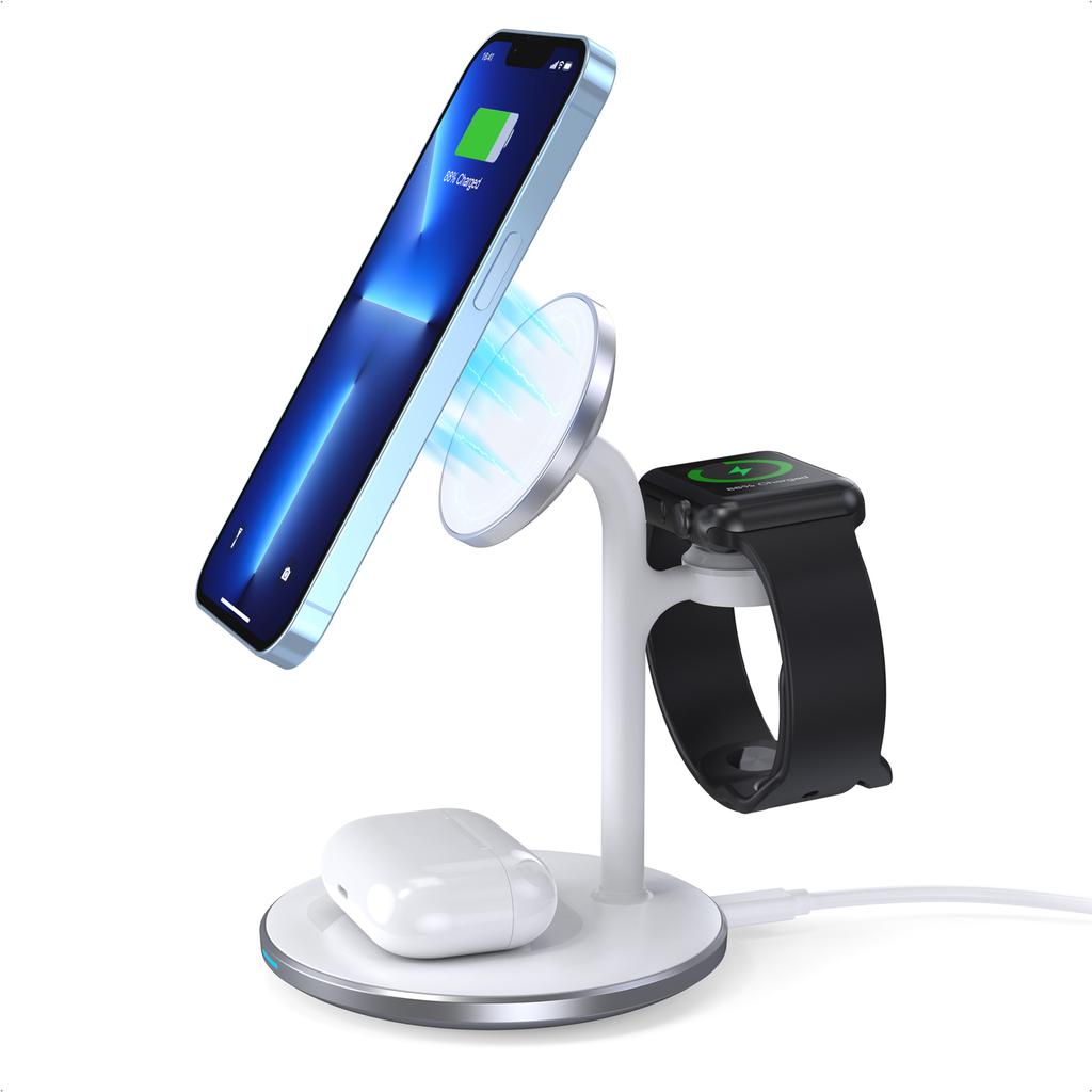 Choetech T585-F 3-in-1 Magnetic Wireless Charger Station for iPhone 12/13/14/15