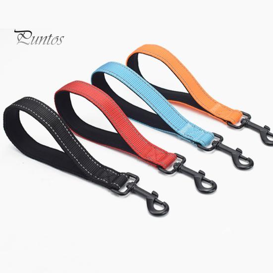 Neoprene Handle Dog Leash 12 Inches Short Heavy Duty Traffic Leashes with Carabiner Clip Inch Long Reflective Nylon Lead Padded for Large Medium Dogs