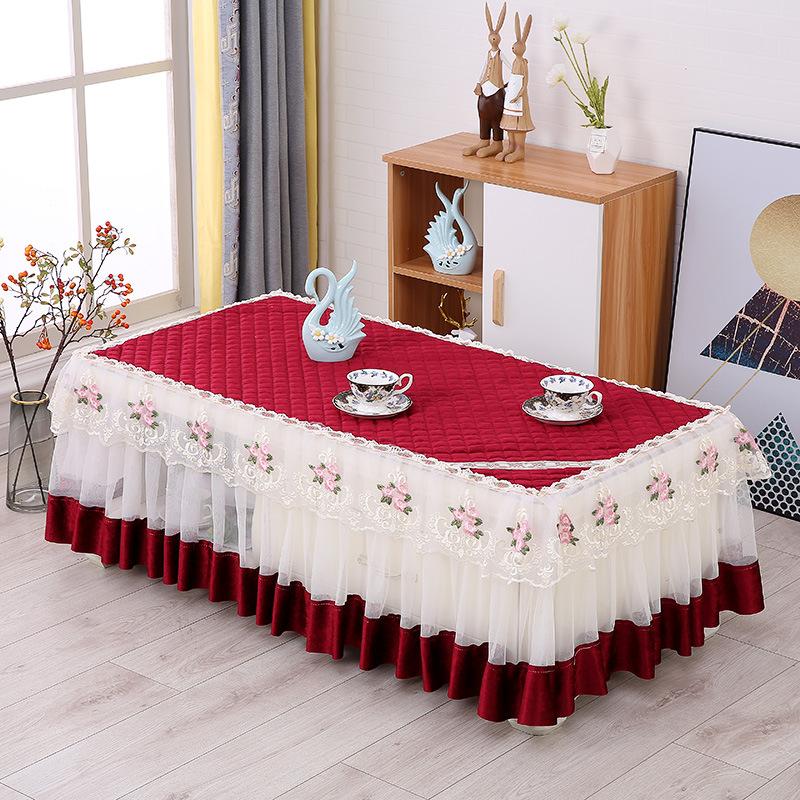 Modern Simple Household Tablecloth Processing Cotton And Linen Fabric Rectangular Peach Skin Velvet Table Cloth Coffee Table Cloth