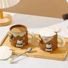 Cartoon bear mug ceramic cup ceramic couple water cup with lid spoon office cup festive gift
