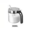 1Pcs Glass Seasoning Jar Stainless Steel Lid With Spoon Condiment Bottle Salt Shaker Kitchen Supplies Storage Set Spice Boxes