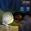 Portable Clip On Fan, 5 Speeds 360° Rotatable Mini Desk Fan with Night Light, USB Rechargeable Personal Fan for Home Office