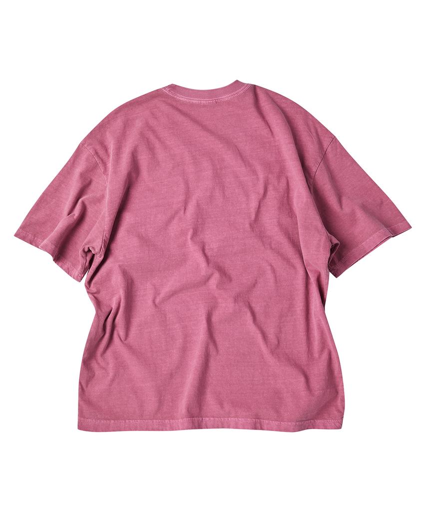 TRAVEL Logo Lineup Pigment Short Sleeve T-Shirt Magenta