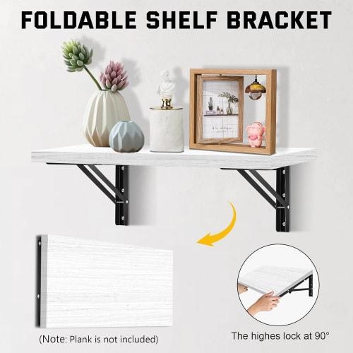 Shelf Bracket, Folding Bracket, Shelf Support, Hanging Shelf Bracket, Wall Mounting Accessory, Steel Bracket, L-Shaped, Foldable, Space-Saving, Stainl