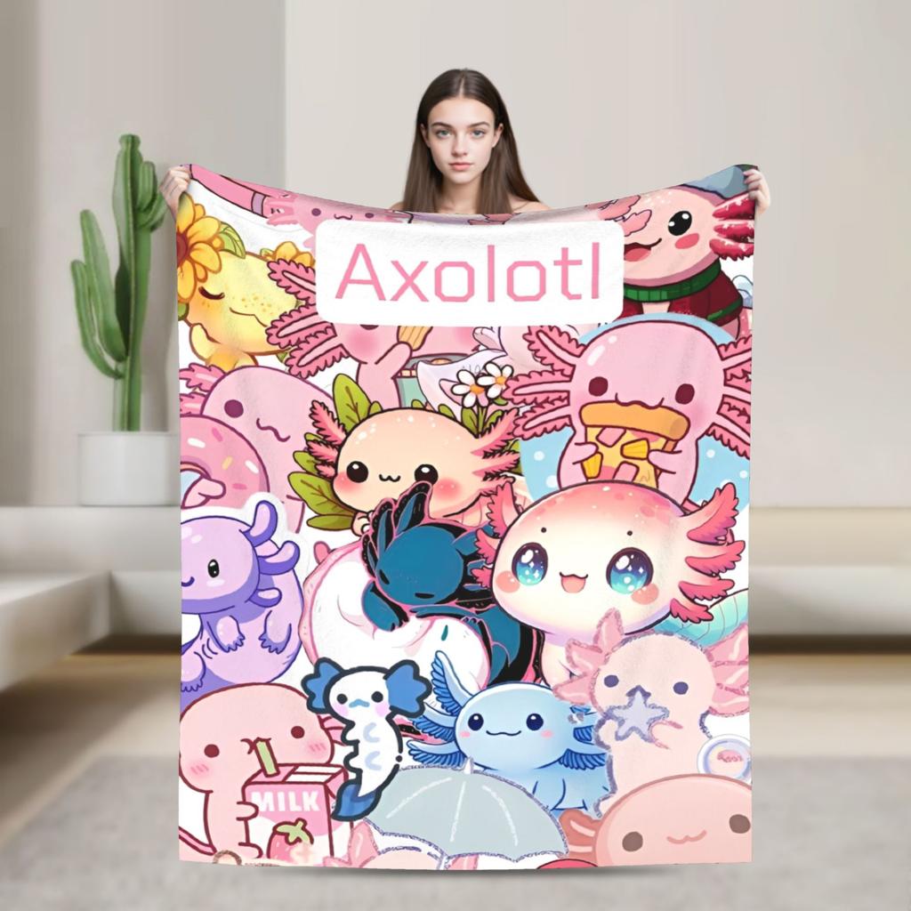 Axolotl Blanket Multiple Sizes Super Soft and Warm Throw Blankets for Sofa Couch and Bed