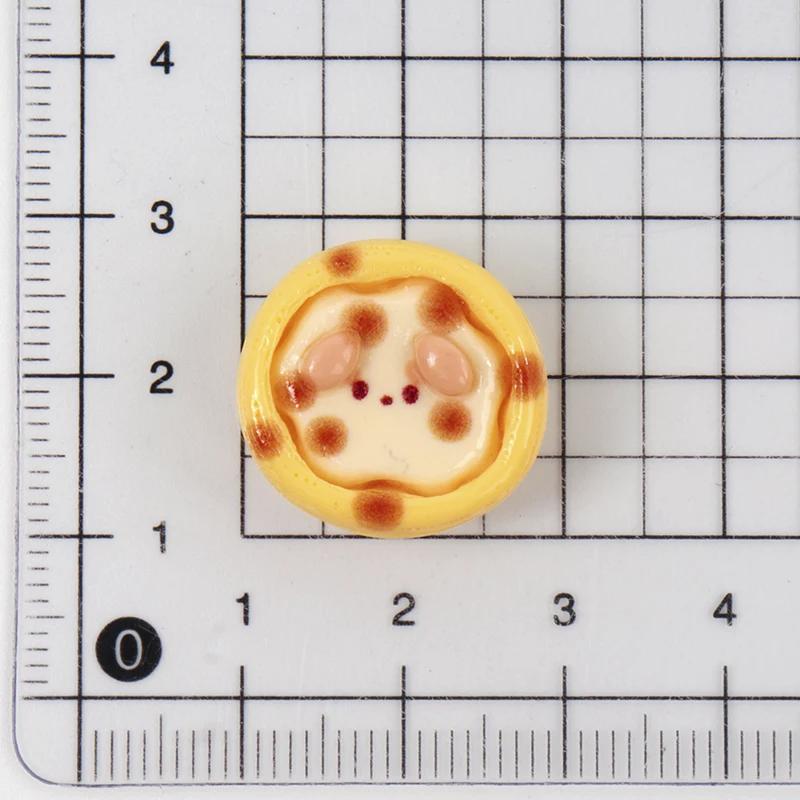10/100PC Resin Egg Tart DIY 3D Fake Food Miniatures Figurine Craft Flatback Dollhouse Decoration Scrapbook Keychain Accessories