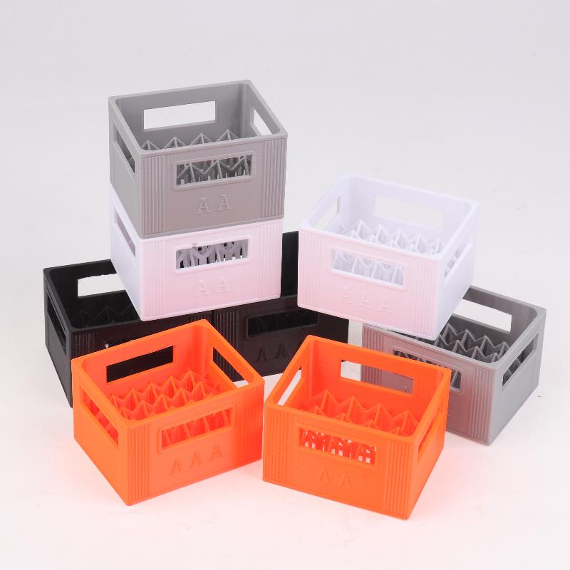 3D Printed Beer Crate Style Battery Storage Case No. 5 Aa No. 7 Aaa Battery Basket Stackable Batteries Storage Box Home Decor