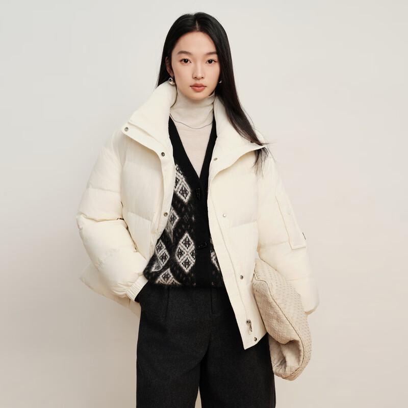 Elva' Island Women's Stand Collar Short Down Jacket