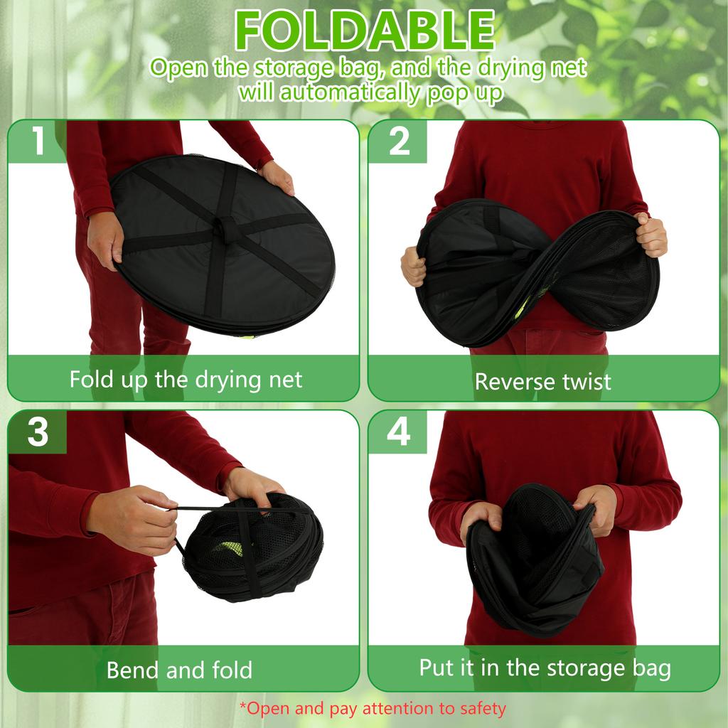 4/6 Layer Folding Food Herbs Drying Net Drying Rack Breathable Hanging Mesh Basket Flowers Buds Plants Flowers Buds Dryer