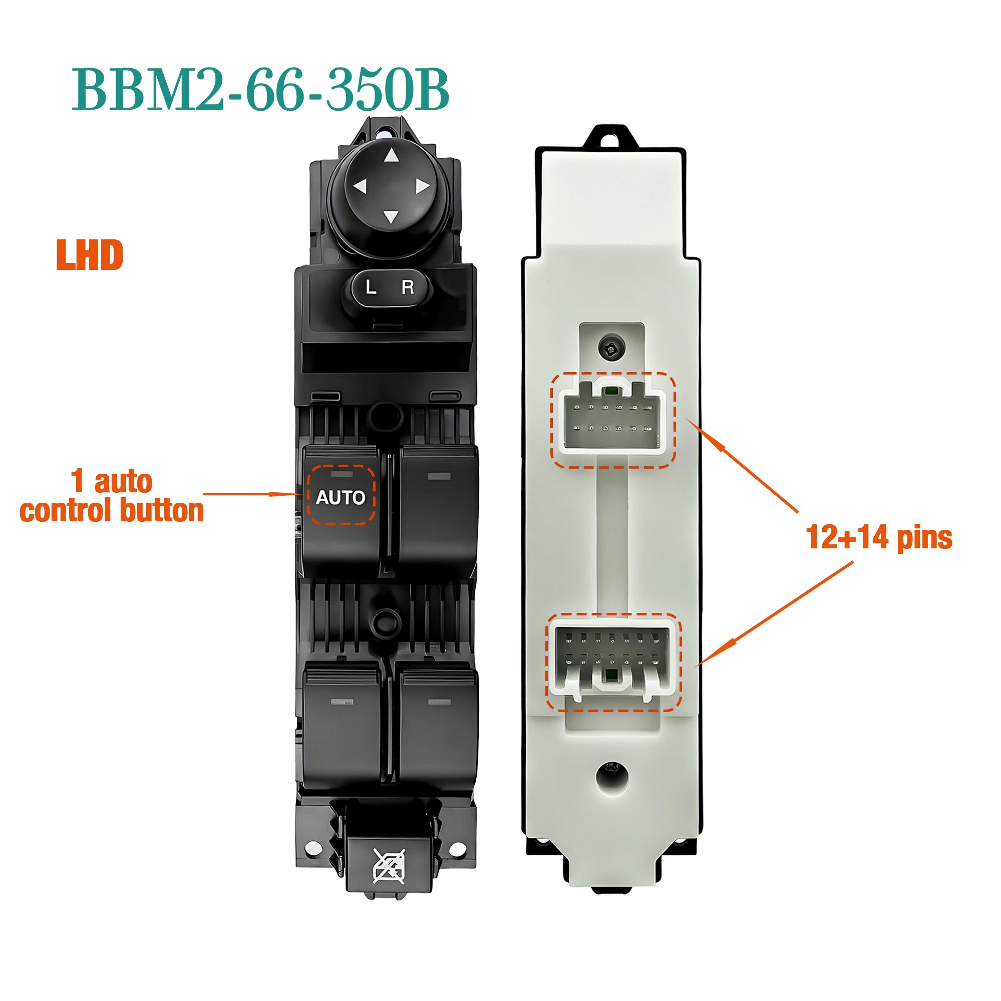 BBM2-66-350B BBM266350B Front Left Power Master Window Control Switch,For Mazda 3 2010 2011 2012 2013,LHD Glass Lifter Button LHD BBM2-66-350B