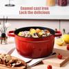9.5Inch Non-stick Enamel Soup pot Cast iron Stew pan with Lid Household Gas Stove Induction Cooker Cooking pot Kitchen Cookware
