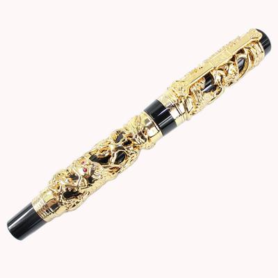 Gullor Collectible Luxury Fountain Pen Dragon and Golden 18KGP Nib Medium Phoenix Black