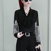 Women's Shirt Top Bow Loose Base Shirt Chiffon Shirt