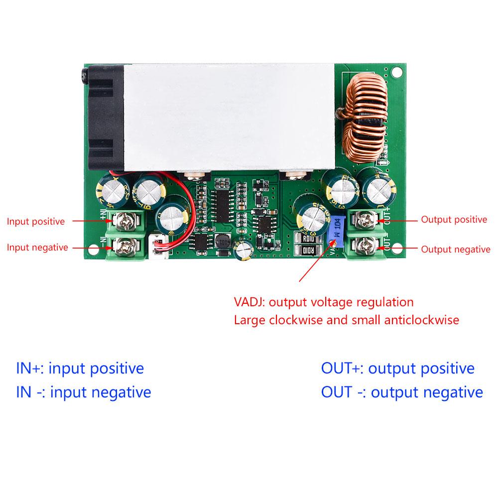 DC-DC 25A Adjustable Step Down Power Supply Module Buck Converter 12V-75V to 5V 19V 21V 24V 48V 600W High Power Step Down Module
