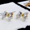 Silver Color Bowknot Stud Earrings for Female Elegant Wedding Part Ear Decoration Metal Knots Women's Unusual Earrings 2026 New