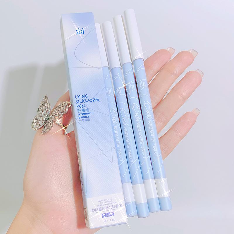 Sternenhimmel Perlglanz-Lidschatten-Stift, schimmernd, weich, matt, Eyeliner, langanhaltend, Glitzer-Make-up, erhellt die Augen, Frauen-Kosmetik